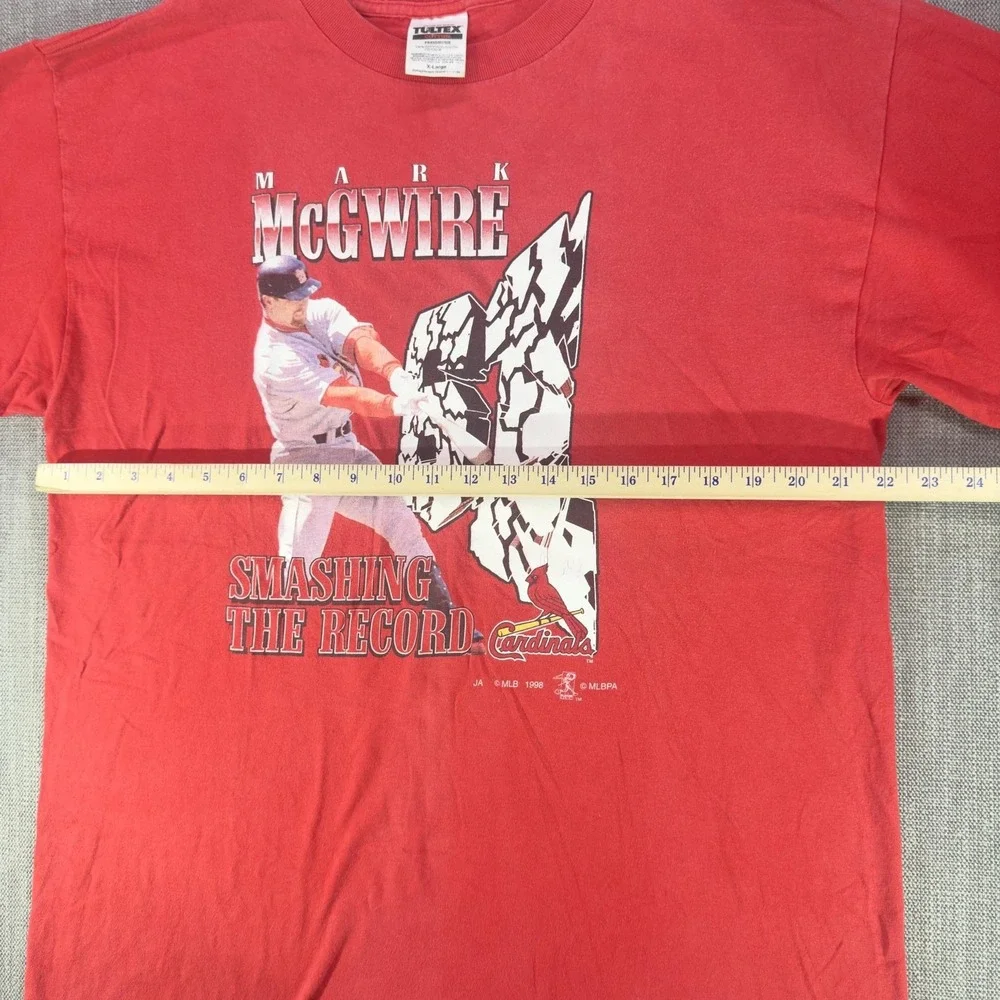 Vintage St. Louis Cardinals Shirt Mens XL Red MLB Baseball Tultex Mark McGwire